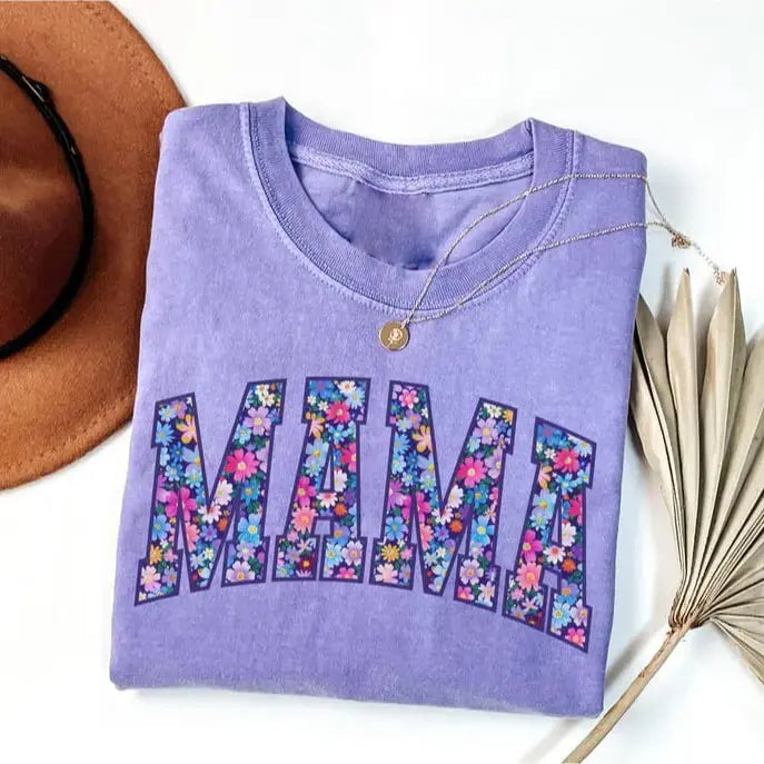 Vintage Floral "MAMA" Short-Sleeve T-Shirt