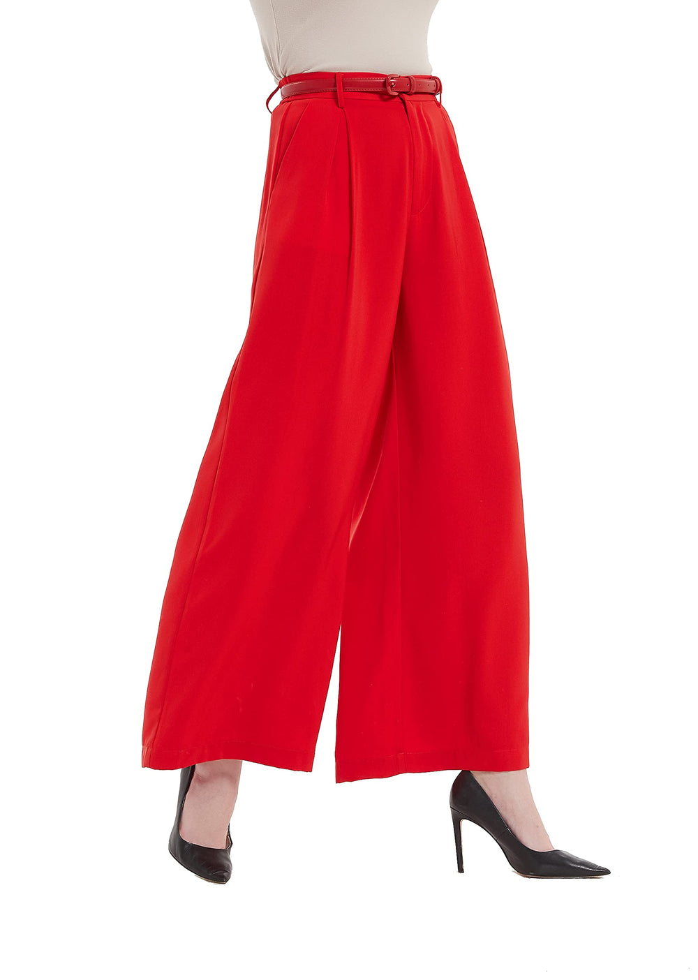Women High Waist Casual Wide Leg Trousers