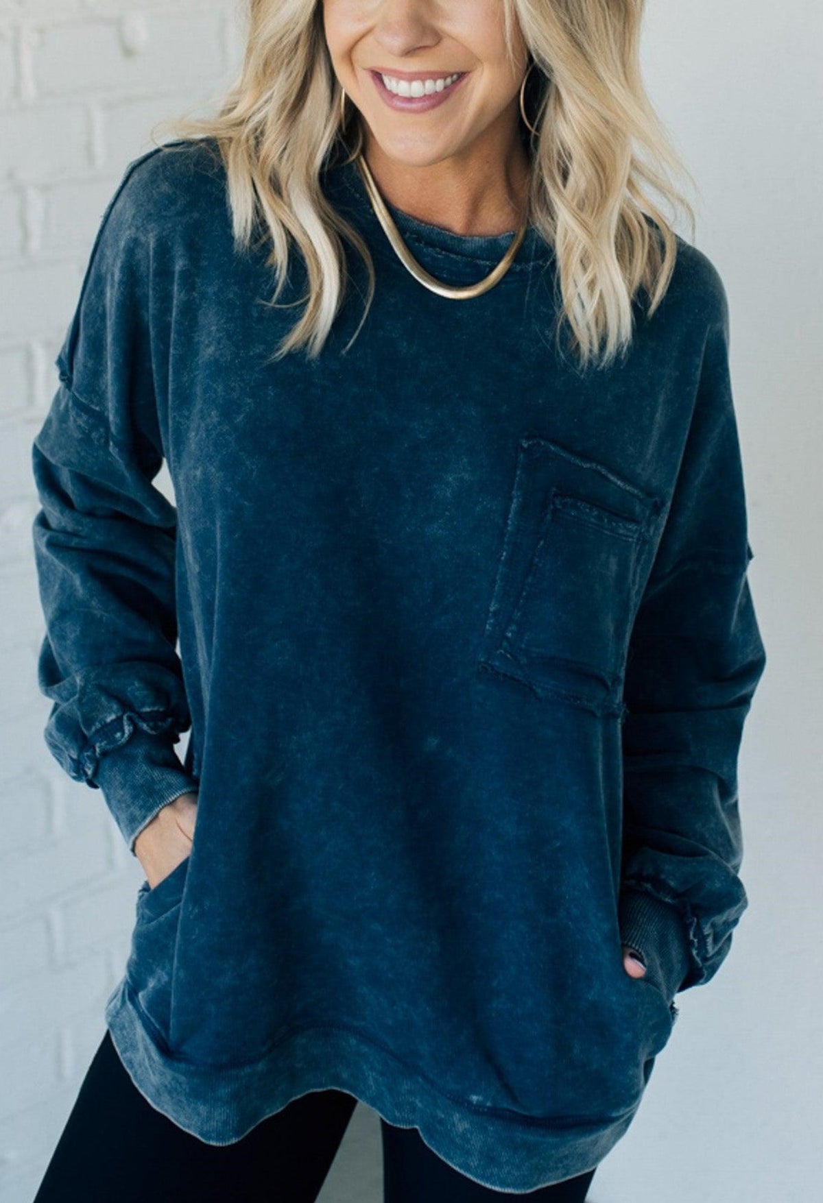 50% OFF🔥French Terry Acid Wash Pullover