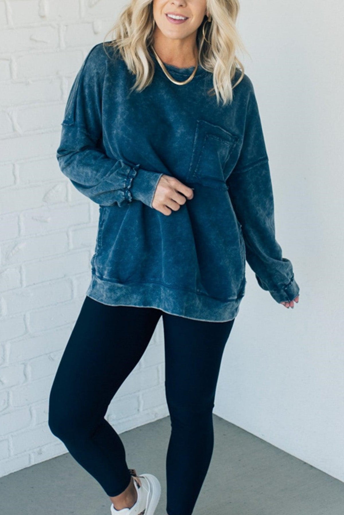 50% OFF🔥French Terry Acid Wash Pullover