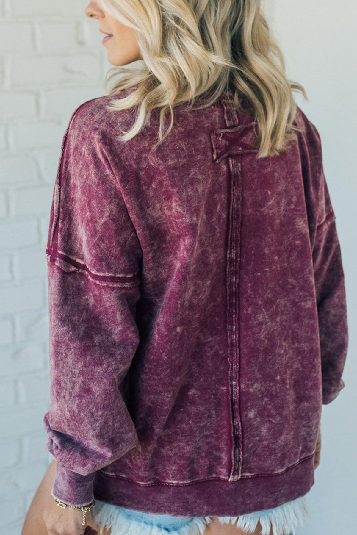 50% OFF🔥French Terry Acid Wash Pullover