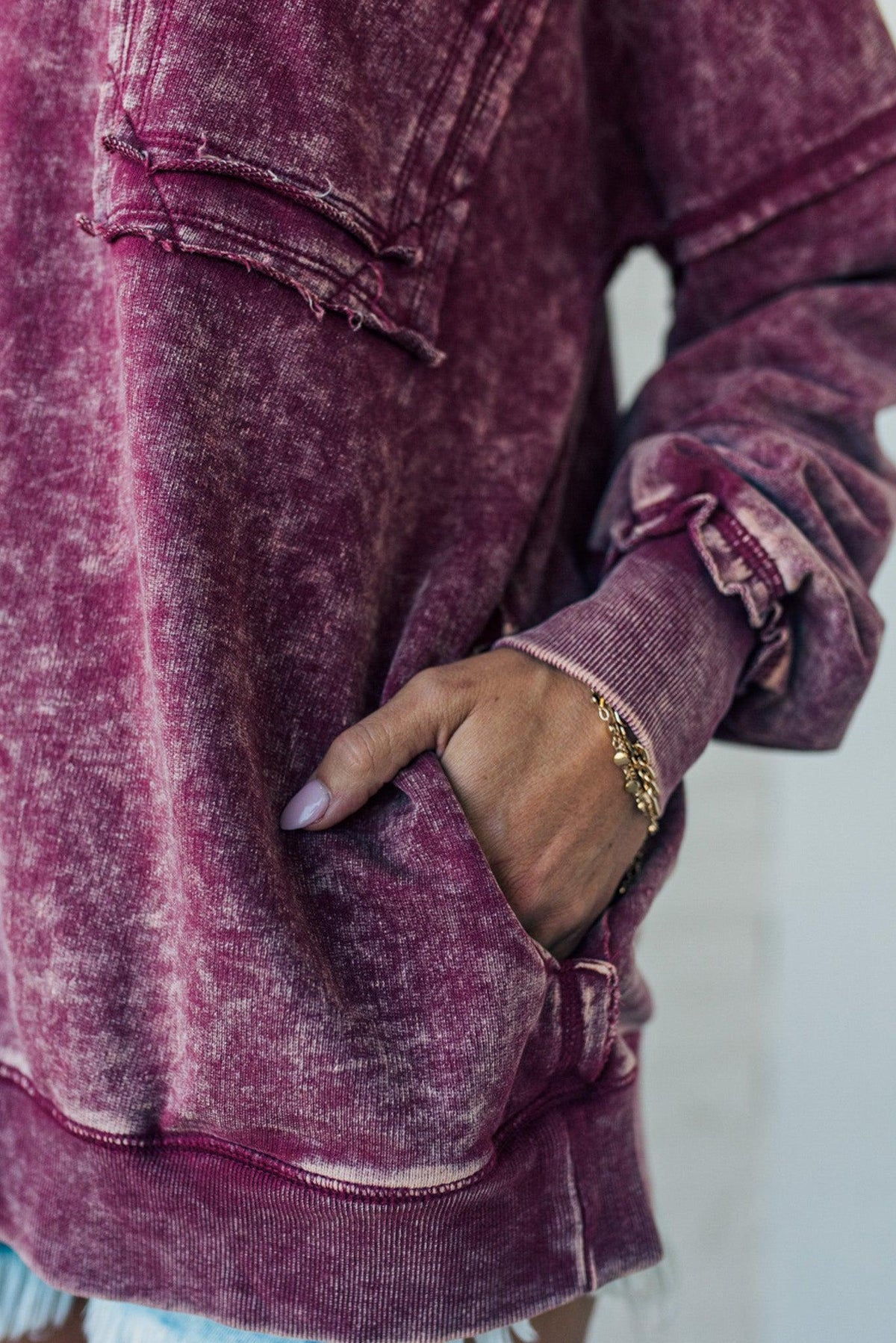 50% OFF🔥French Terry Acid Wash Pullover
