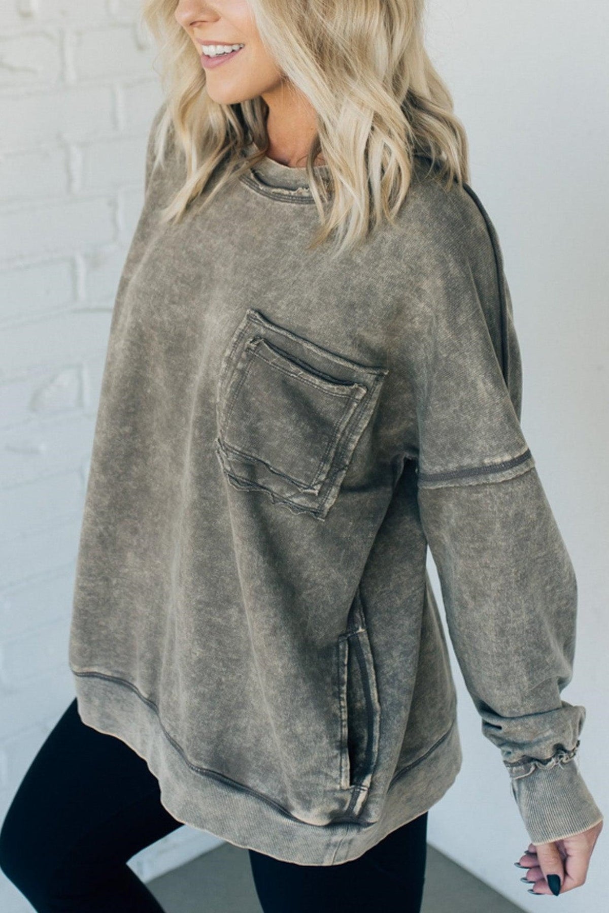 50% OFF🔥French Terry Acid Wash Pullover