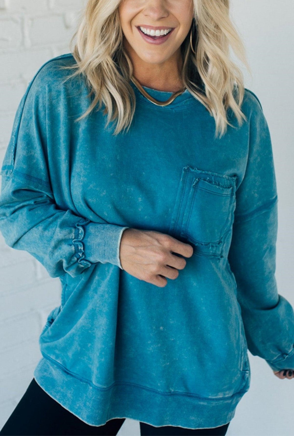 50% OFF🔥French Terry Acid Wash Pullover
