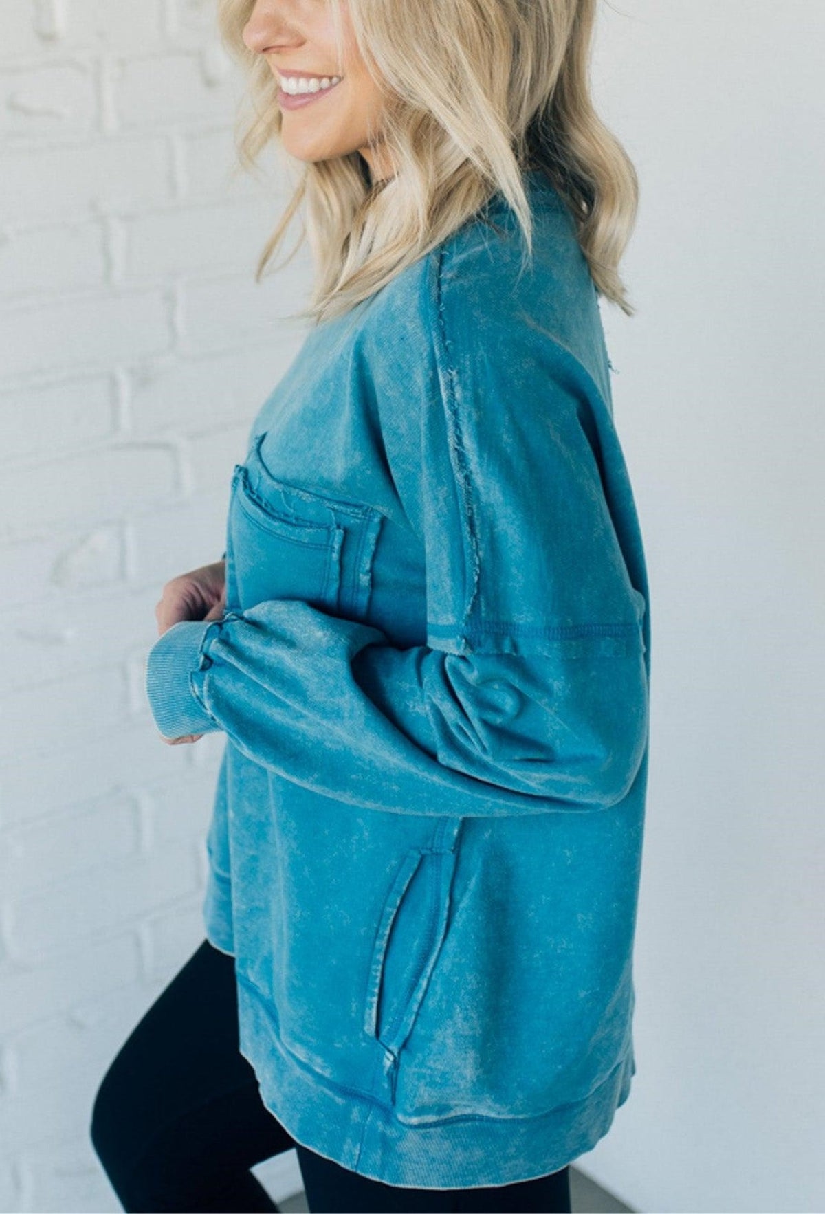 50% OFF🔥French Terry Acid Wash Pullover