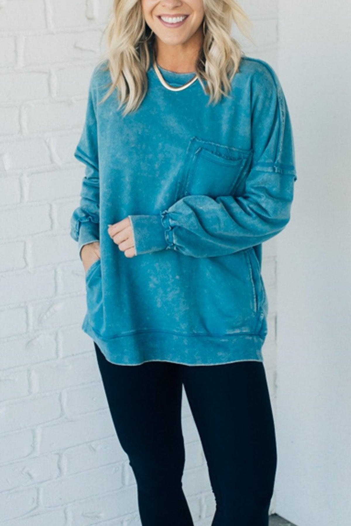 50% OFF🔥French Terry Acid Wash Pullover