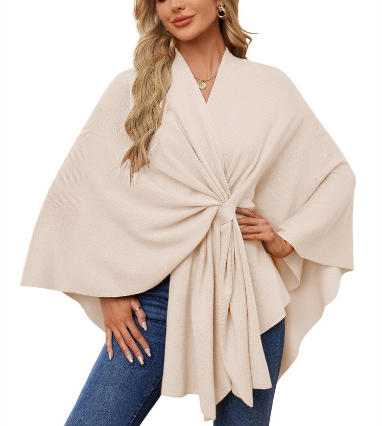 Limited time sale🔥Women's Elegant Shawl Wraps Soft Open Front Poncho Sweater