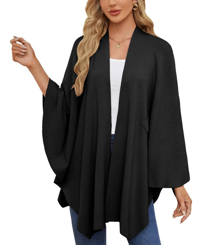 Limited time sale🔥Women's Elegant Shawl Wraps Soft Open Front Poncho Sweater