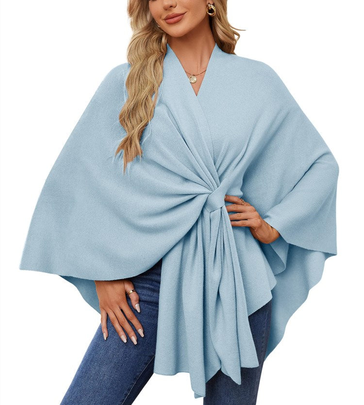 Limited time sale🔥Women's Elegant Shawl Wraps Soft Open Front Poncho Sweater