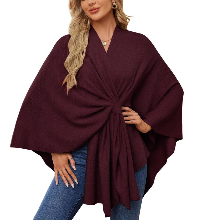 Limited time sale🔥Women's Elegant Shawl Wraps Soft Open Front Poncho Sweater