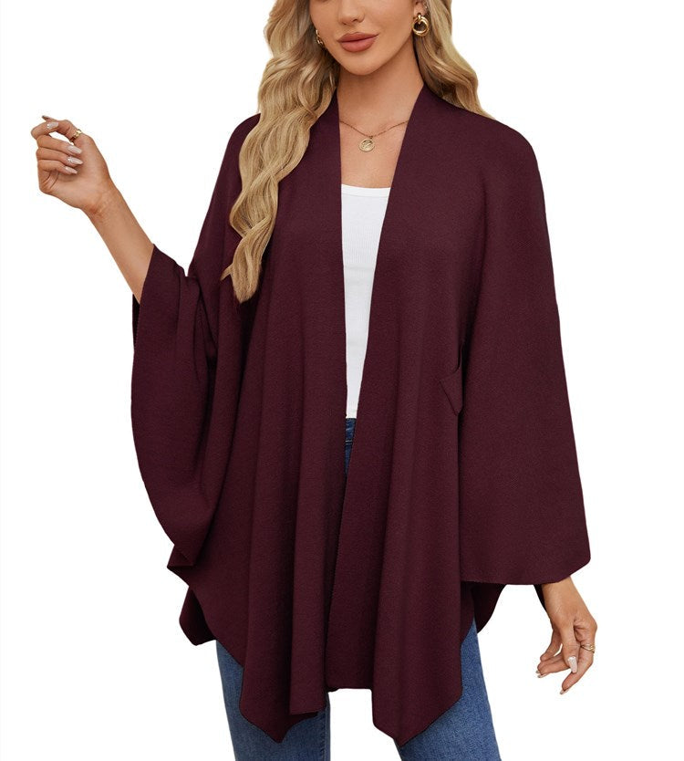 Limited time sale🔥Women's Elegant Shawl Wraps Soft Open Front Poncho Sweater