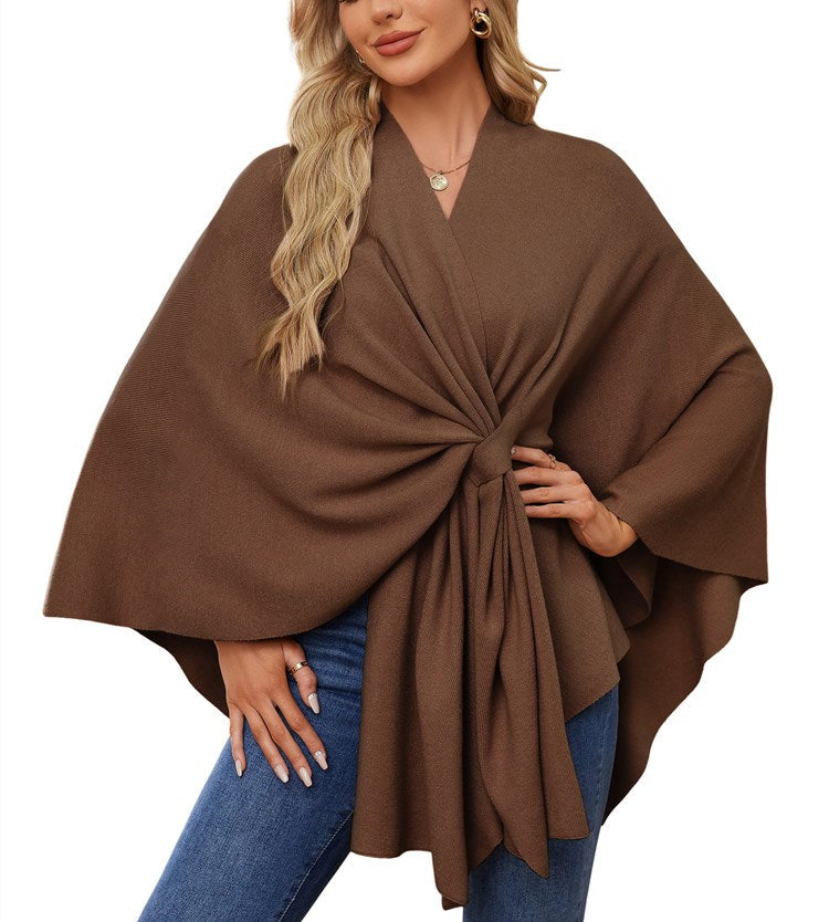 Limited time sale🔥Women's Elegant Shawl Wraps Soft Open Front Poncho Sweater