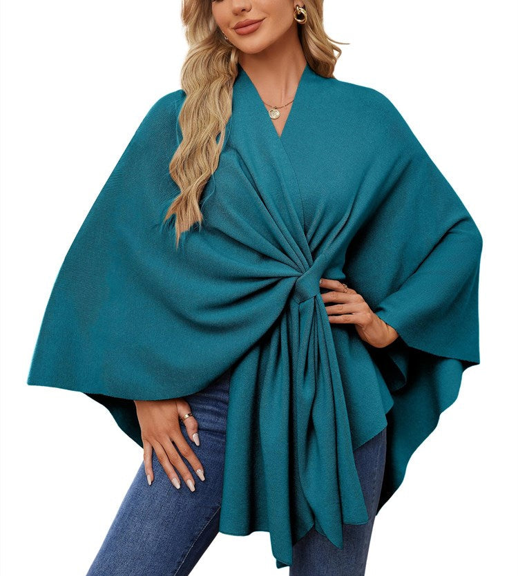 Limited time sale🔥Women's Elegant Shawl Wraps Soft Open Front Poncho Sweater