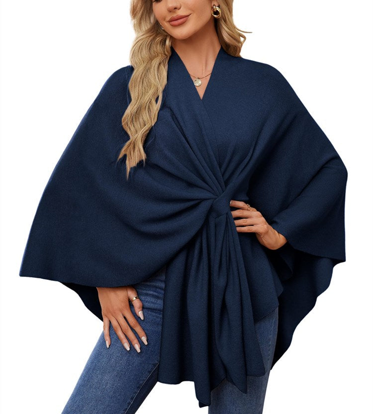Limited time sale🔥Women's Elegant Shawl Wraps Soft Open Front Poncho Sweater