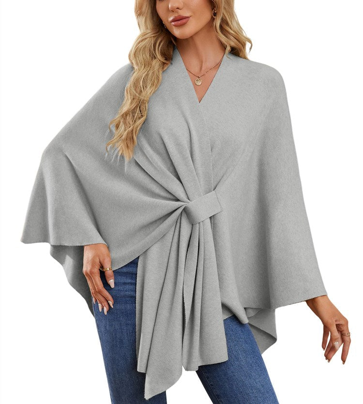 Limited time sale🔥Women's Elegant Shawl Wraps Soft Open Front Poncho Sweater