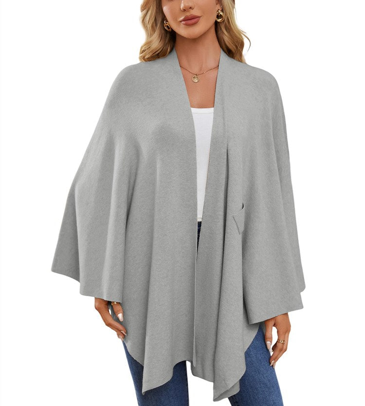Limited time sale🔥Women's Elegant Shawl Wraps Soft Open Front Poncho Sweater