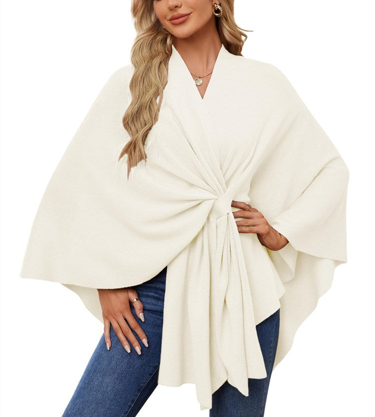Limited time sale🔥Women's Elegant Shawl Wraps Soft Open Front Poncho Sweater