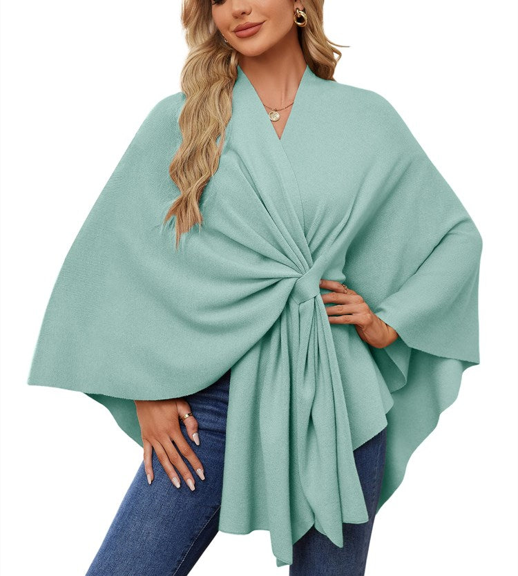 Limited time sale🔥Women's Elegant Shawl Wraps Soft Open Front Poncho Sweater