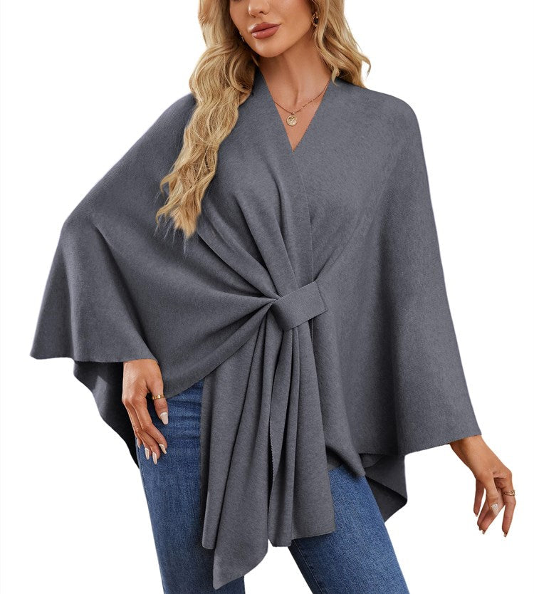 Limited time sale🔥Women's Elegant Shawl Wraps Soft Open Front Poncho Sweater