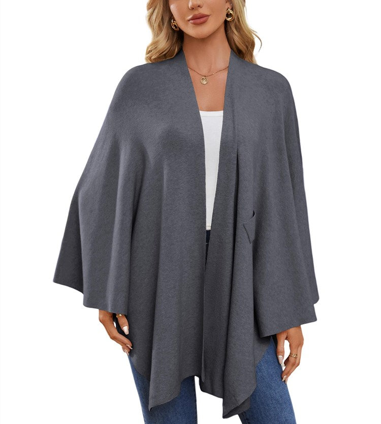 Limited time sale🔥Women's Elegant Shawl Wraps Soft Open Front Poncho Sweater
