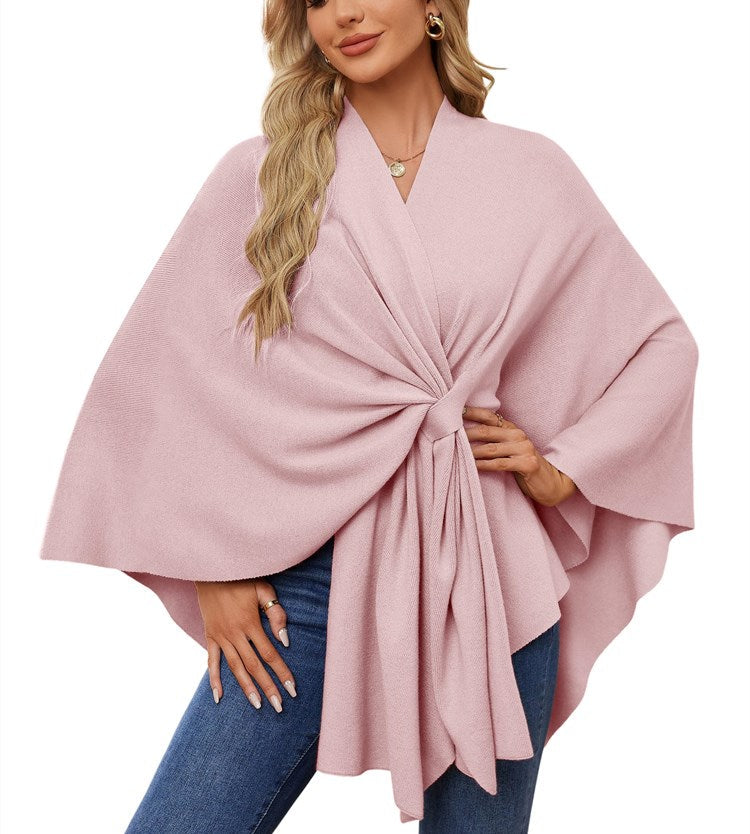 Limited time sale🔥Women's Elegant Shawl Wraps Soft Open Front Poncho Sweater