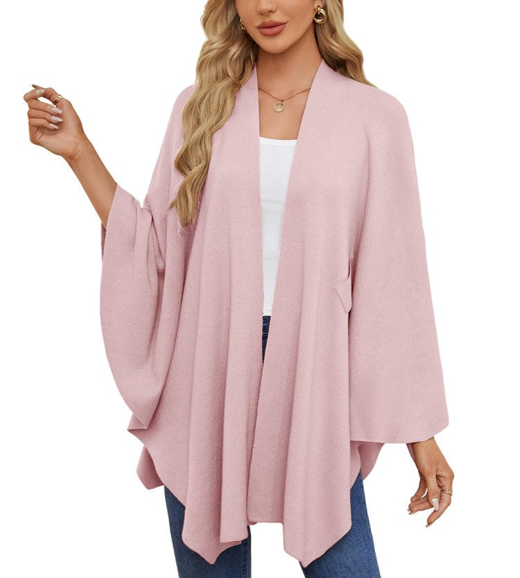 Limited time sale🔥Women's Elegant Shawl Wraps Soft Open Front Poncho Sweater