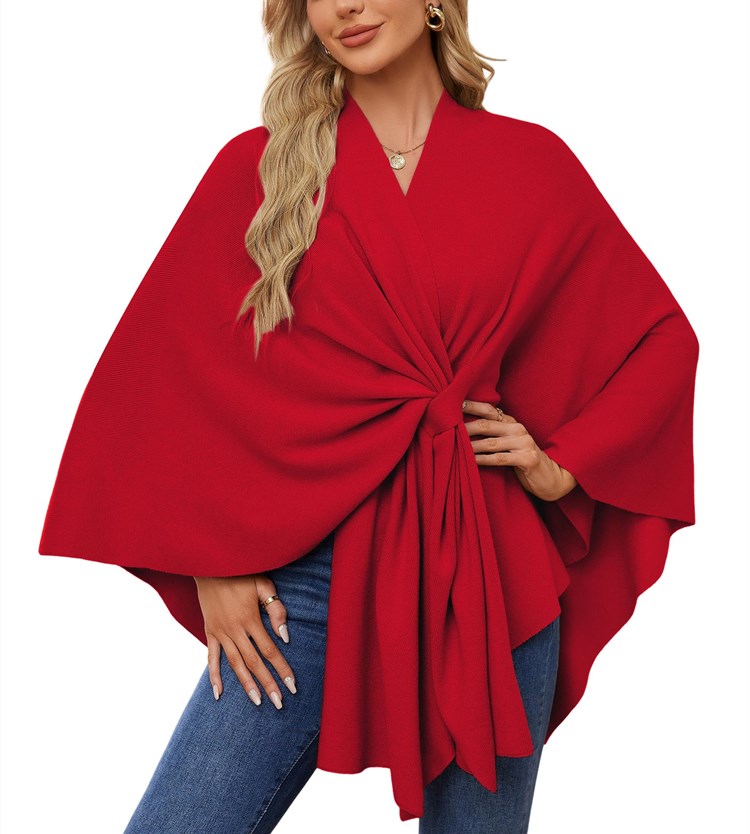 Limited time sale🔥Women's Elegant Shawl Wraps Soft Open Front Poncho Sweater