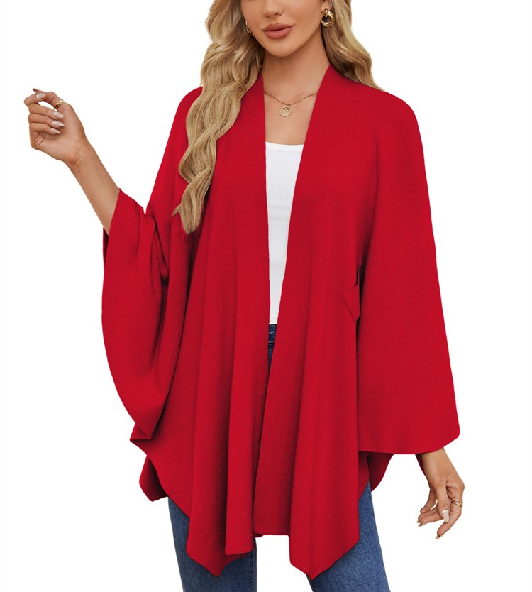 Limited time sale🔥Women's Elegant Shawl Wraps Soft Open Front Poncho Sweater