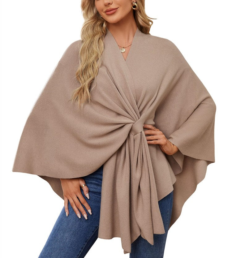 Limited time sale🔥Women's Elegant Shawl Wraps Soft Open Front Poncho Sweater