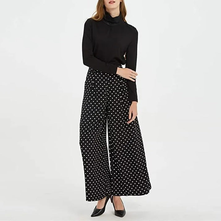 Women High Waist Casual Wide Leg Trousers