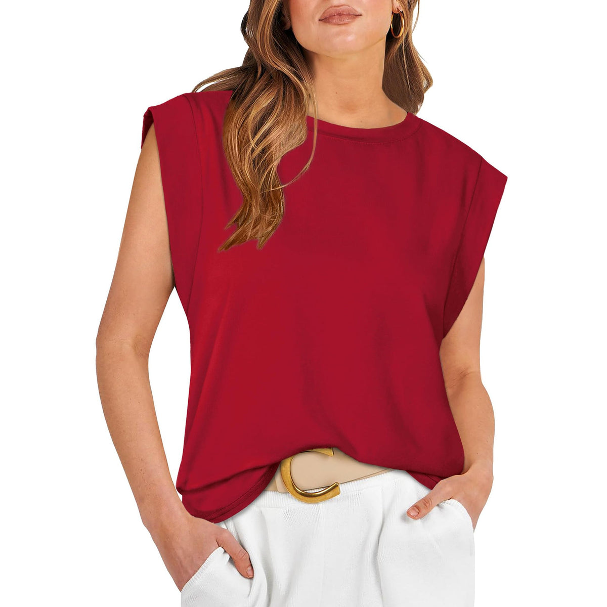 Women's Basic Fashion Casual Vest T-Shirt