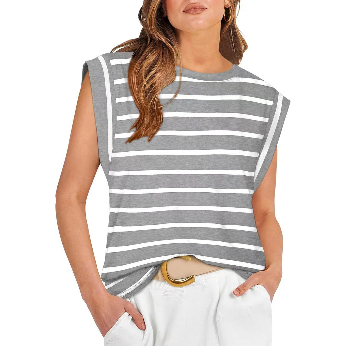 Women's Basic Fashion Casual Vest T-Shirt