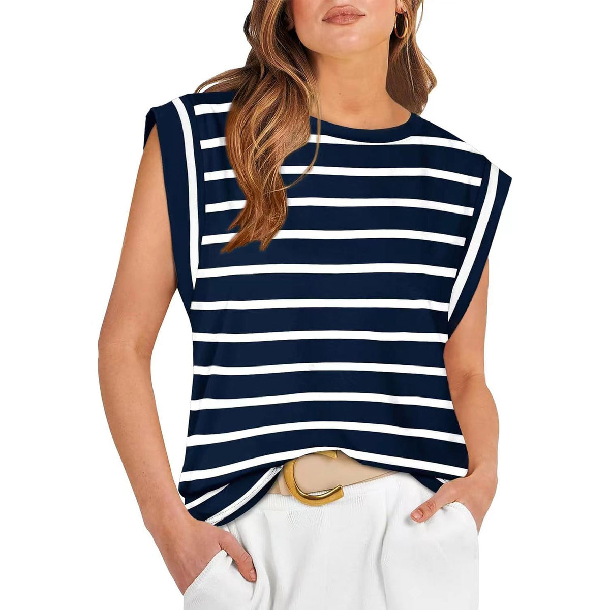 Women's Basic Fashion Casual Vest T-Shirt