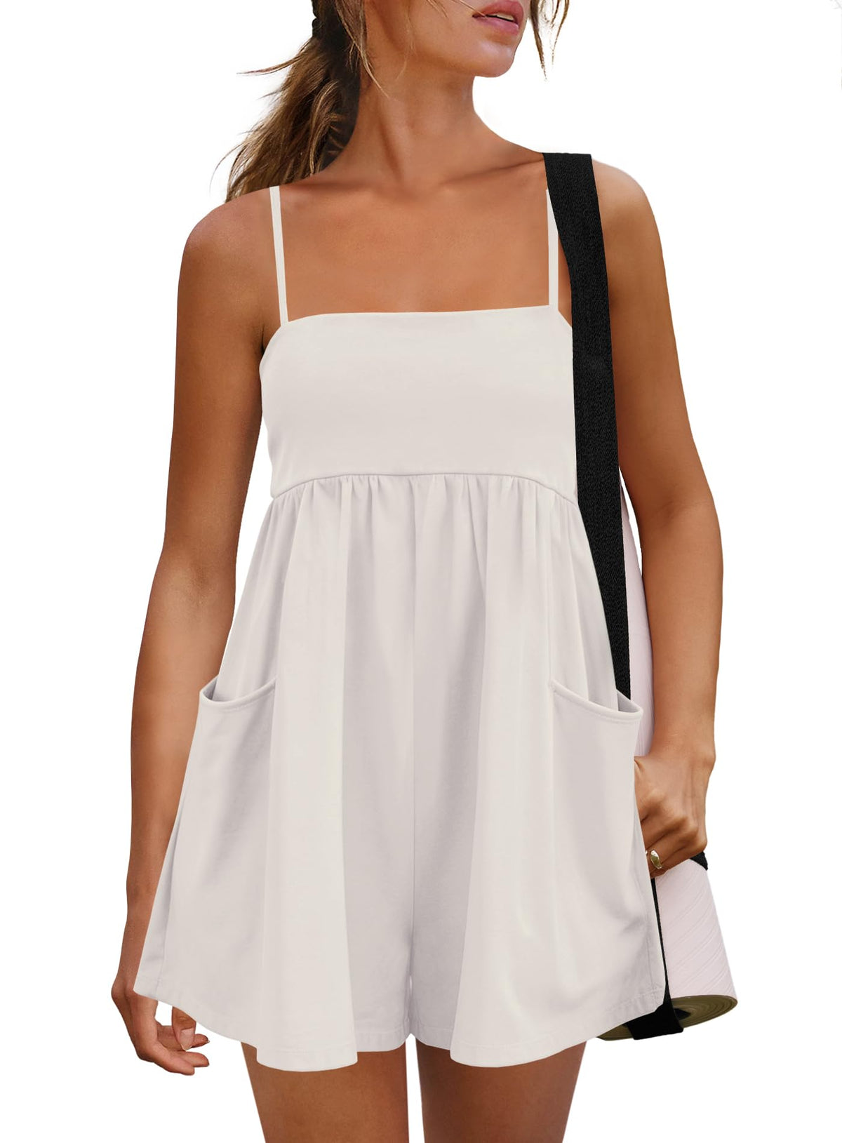 Limited time sale🔥Women's Summer Sleeveless Strappy Athletic Romper-with Pocket