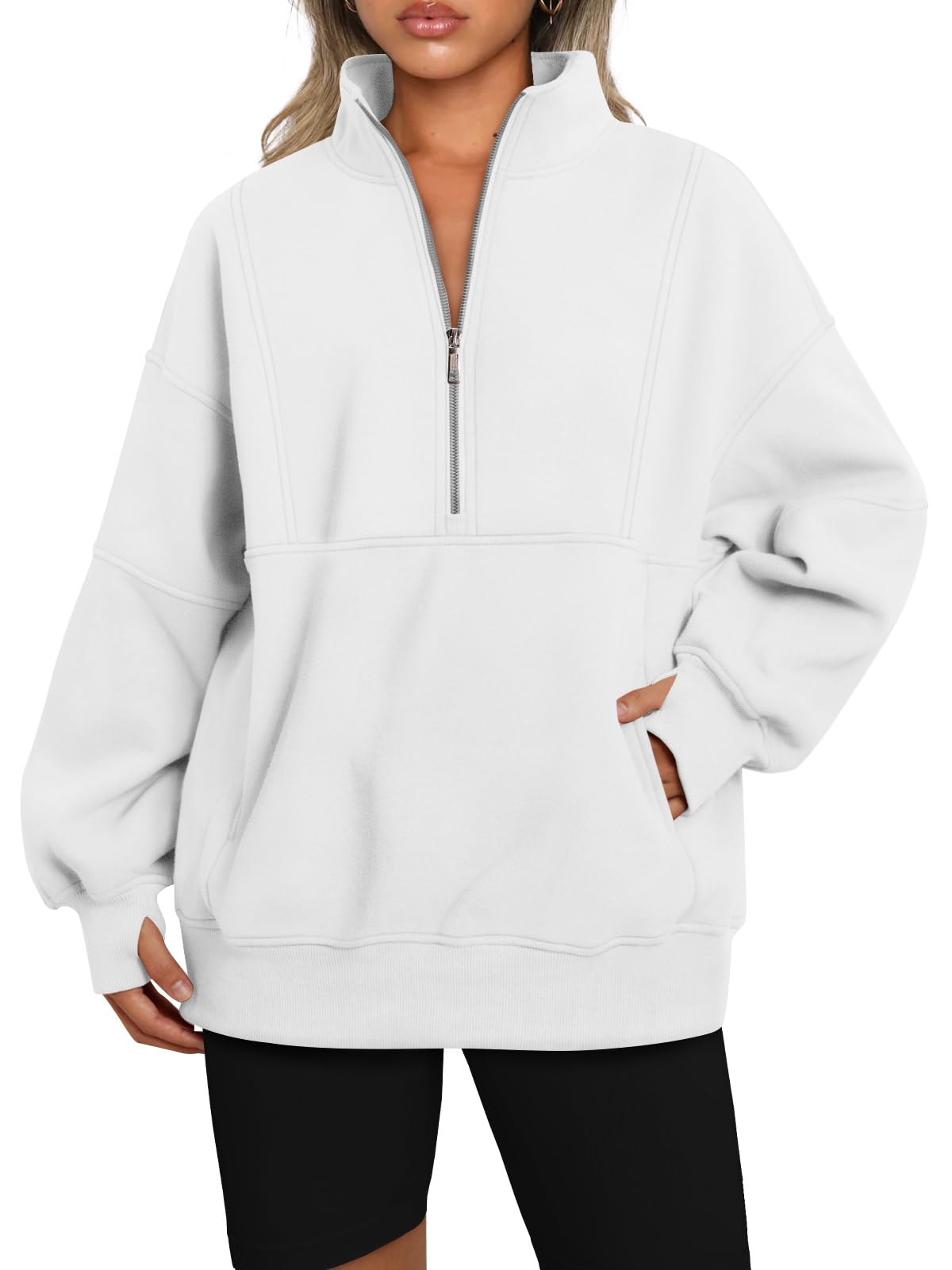 Autumn Women's Half Zip Oversized Sweatshirts with Pockerts(Buy 2 Free Shipping)
