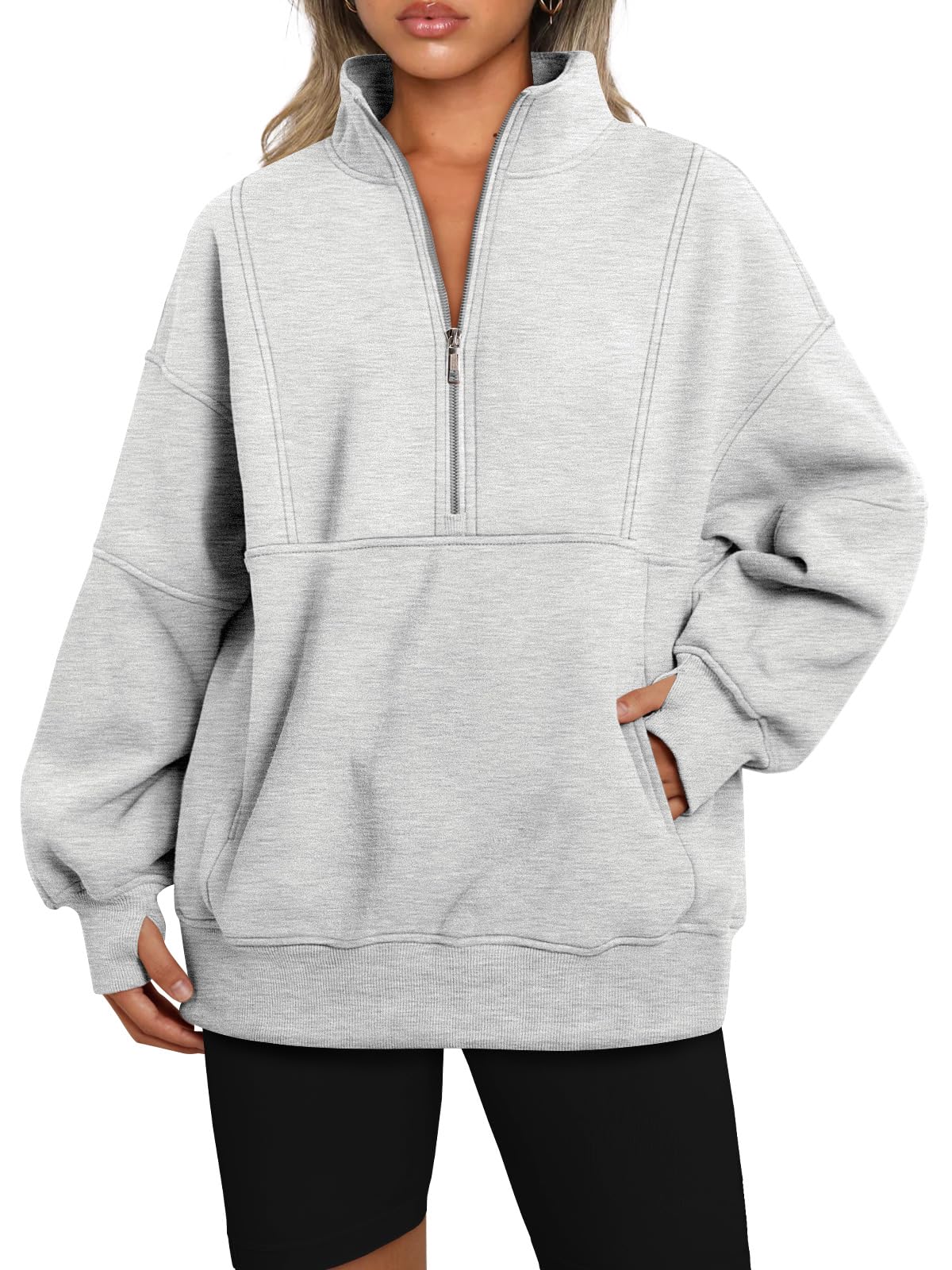 Autumn Women's Half Zip Oversized Sweatshirts with Pockerts(Buy 2 Free Shipping)