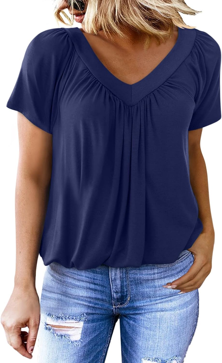 Limited time sale🔥Women's Casual Short Sleeve V Neck Basic T-shirts