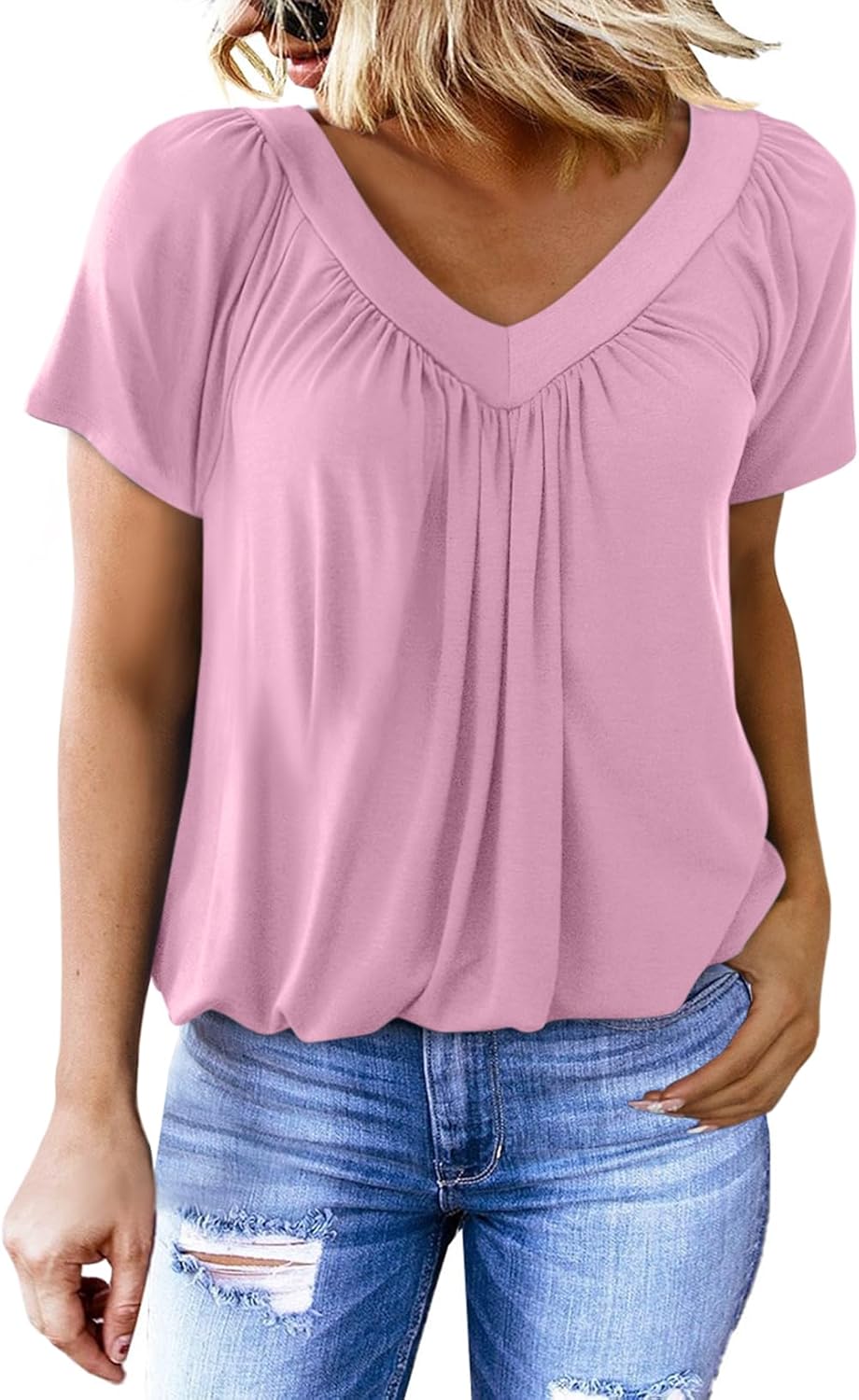 Limited time sale🔥Women's Casual Short Sleeve V Neck Basic T-shirts