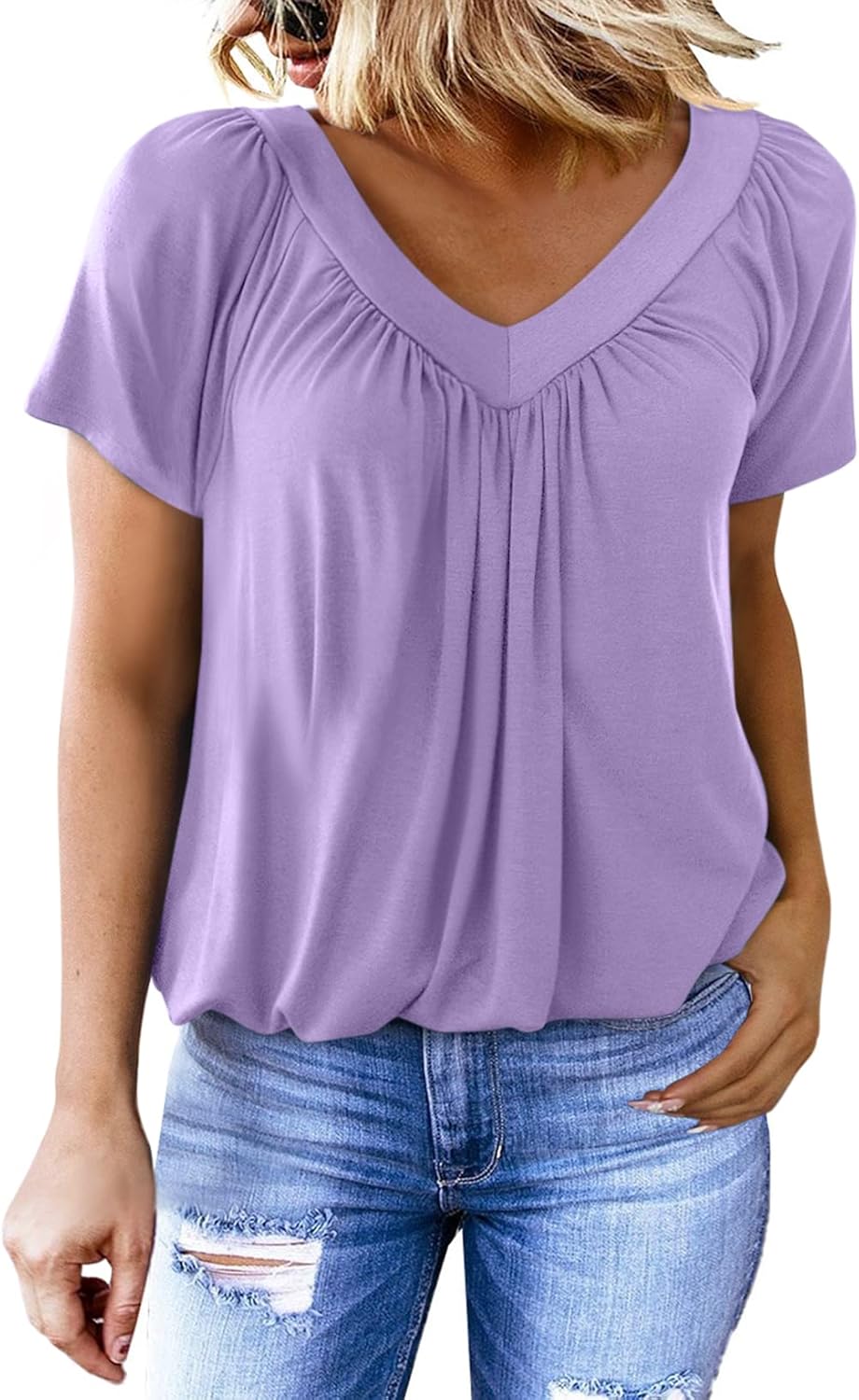 Limited time sale🔥Women's Casual Short Sleeve V Neck Basic T-shirts