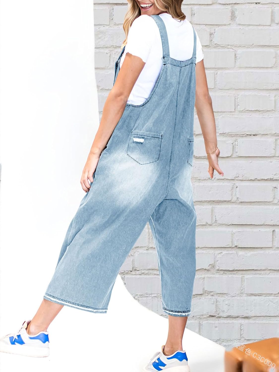 Limited time sale🔥Women's Cute Casual Button Jumpsuit Ripped Denim Overalls
