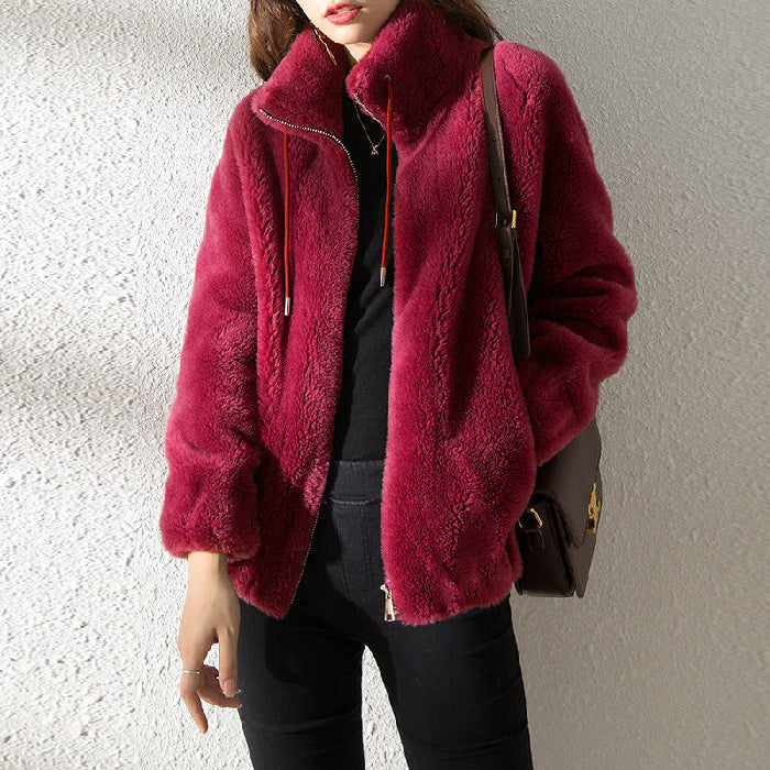 2022 Padded Coat Stand-collar Double-faced Fleece Jacket
