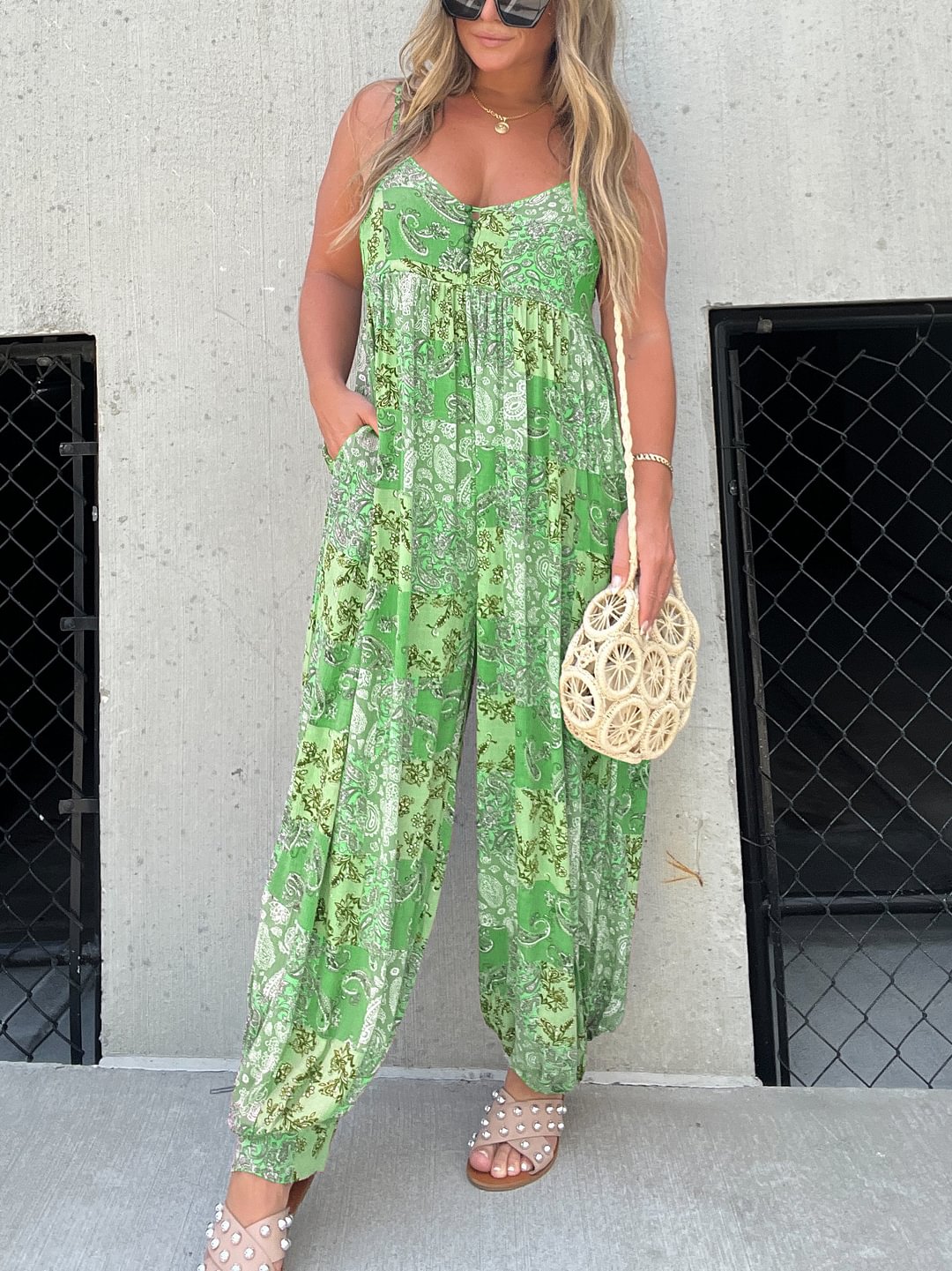 2024 Patchwork Print Loose Jumpsuit (Buy 2 Free Shipping)