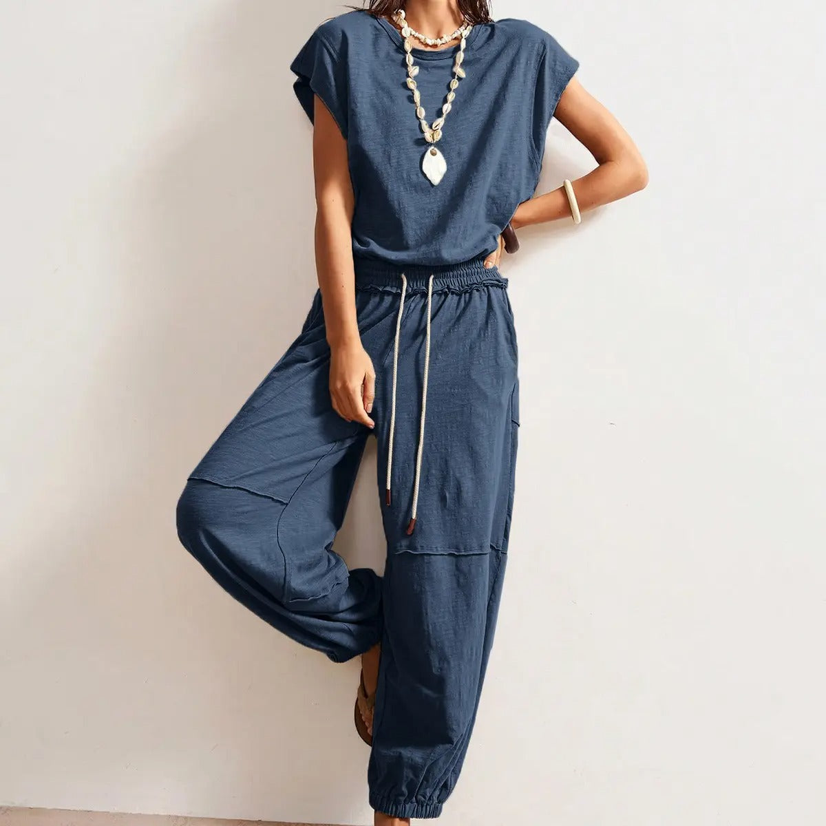 Women's Casual Sleeveless One Piece Jumpsuits Drawstring Romper