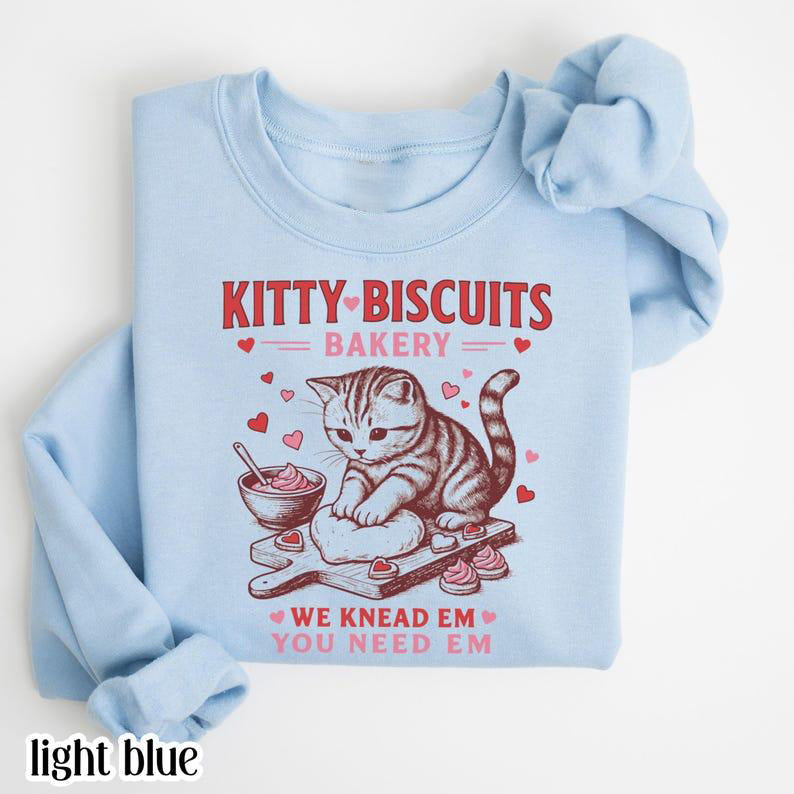 Valentines Kitty Biscuits Bakery Sweatshirt