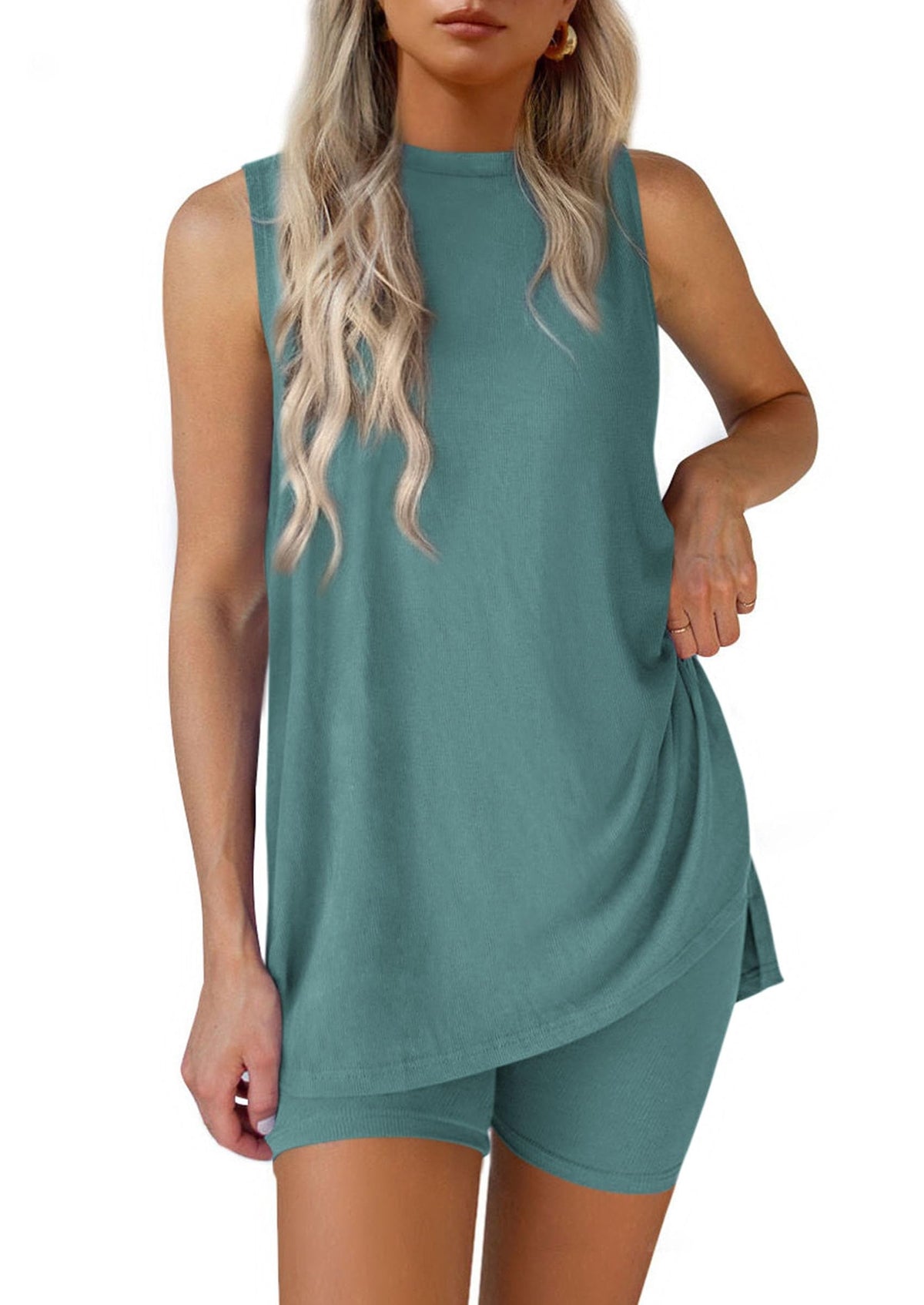 Women's 2 Piece Sets Summer Matching Lounge Shorts Set
