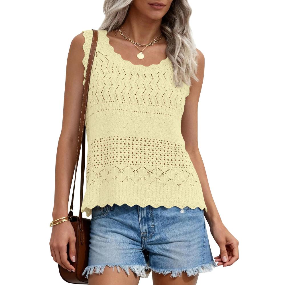 Women's Boho Crochet Knit Tank Top