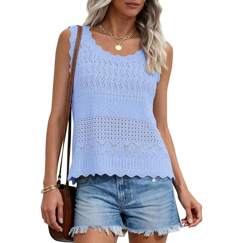 Women's Boho Crochet Knit Tank Top
