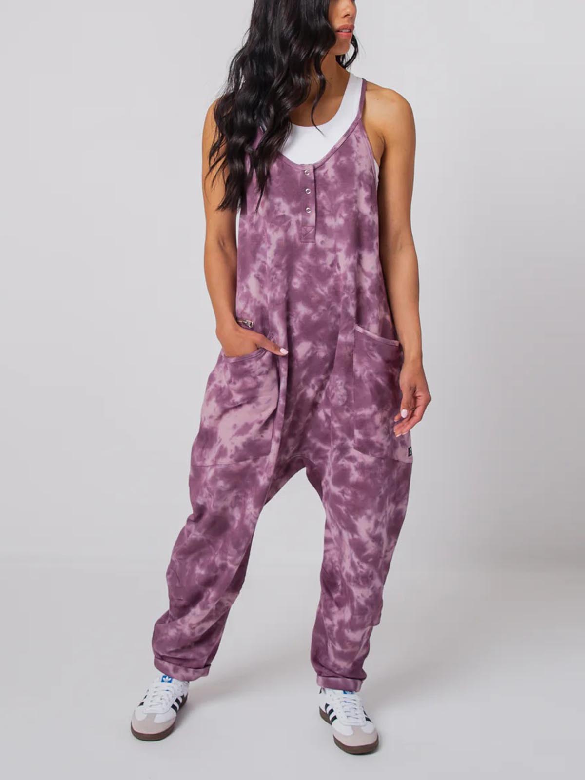 Women's Button Neck Suspender Jumpsuit Casual Overalls