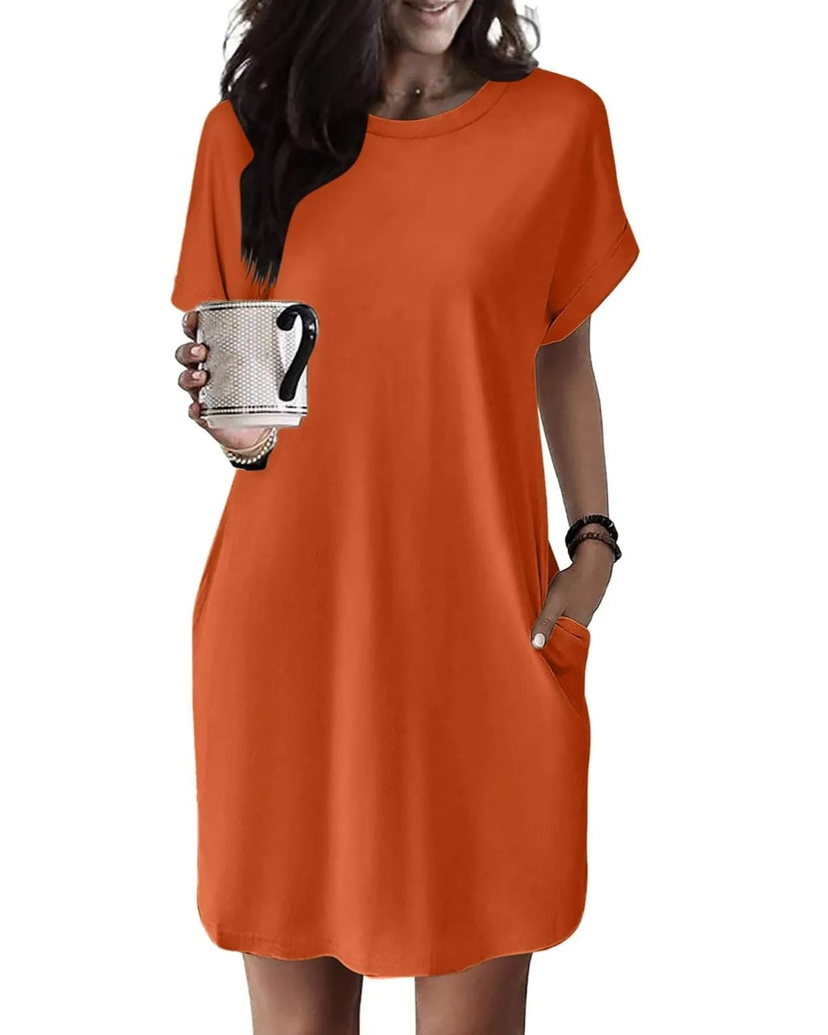 Limited time sale🔥Women's Casual Short Sleeve T-Shirt Dress with Pockets