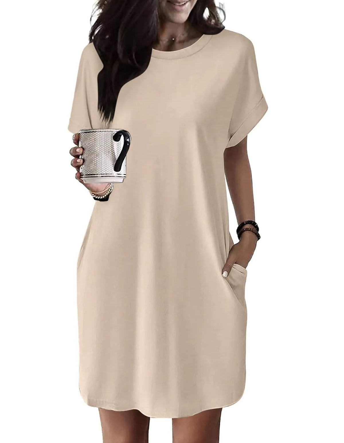 Limited time sale🔥Women's Casual Short Sleeve T-Shirt Dress with Pockets